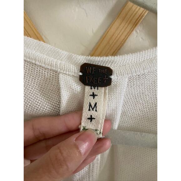 Free People Top Women's Medium White Lucky Day Tee Oversized We The Free - Picture 4 of 6